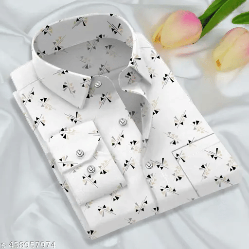 Vrutalaya 100% Cotton Regular Fit Printed Full Sleeves Men's Casual Shirt - White ( Pack of 1 ) Vrutalaya 100% Cotton Regular Fit Printed Full Sleeves Men's Casual Shirt - White ( Pack of 1 )