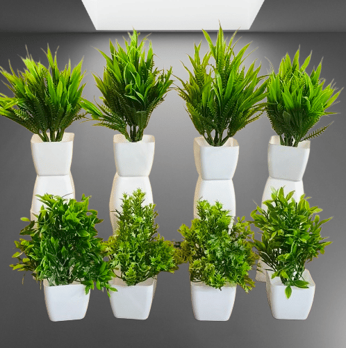     			green artificial flowers pack of 08 lite and small