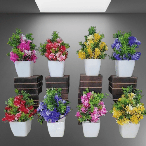     			greenmix artificial flowers 8 pack small and lite weight