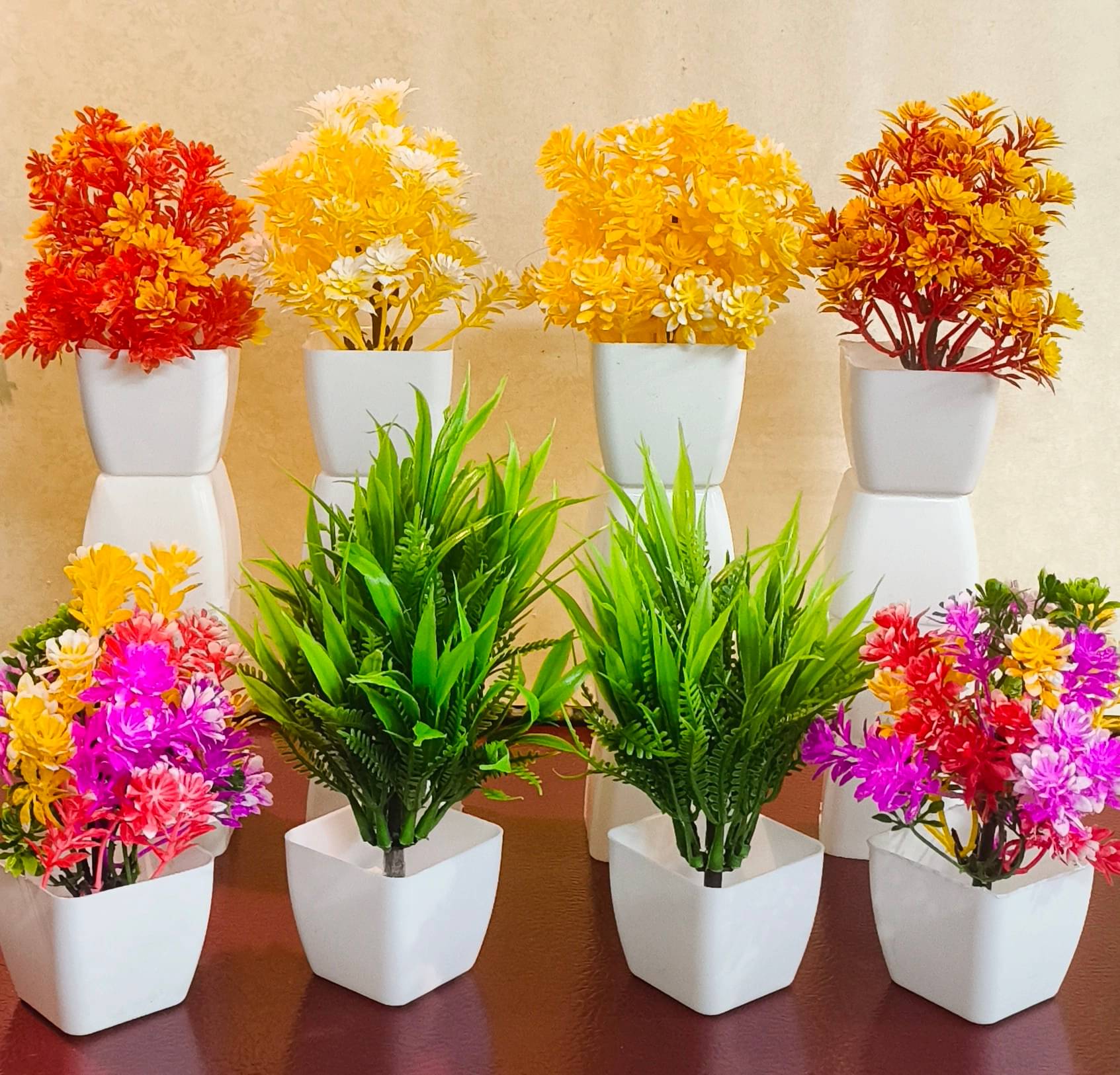     			mixer artificial flowers 8 pack small and lite