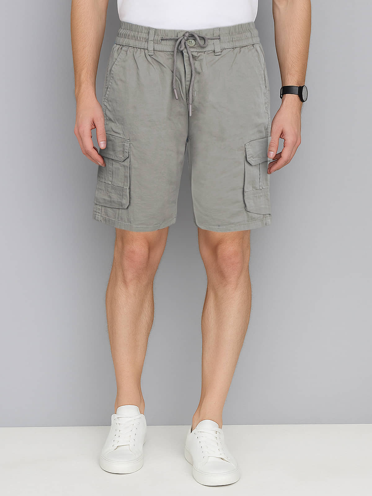 plounge Light Grey Cotton Blend Men's Shorts ( Pack of 1 ) - Shorts | Buy online on ZillyBuy