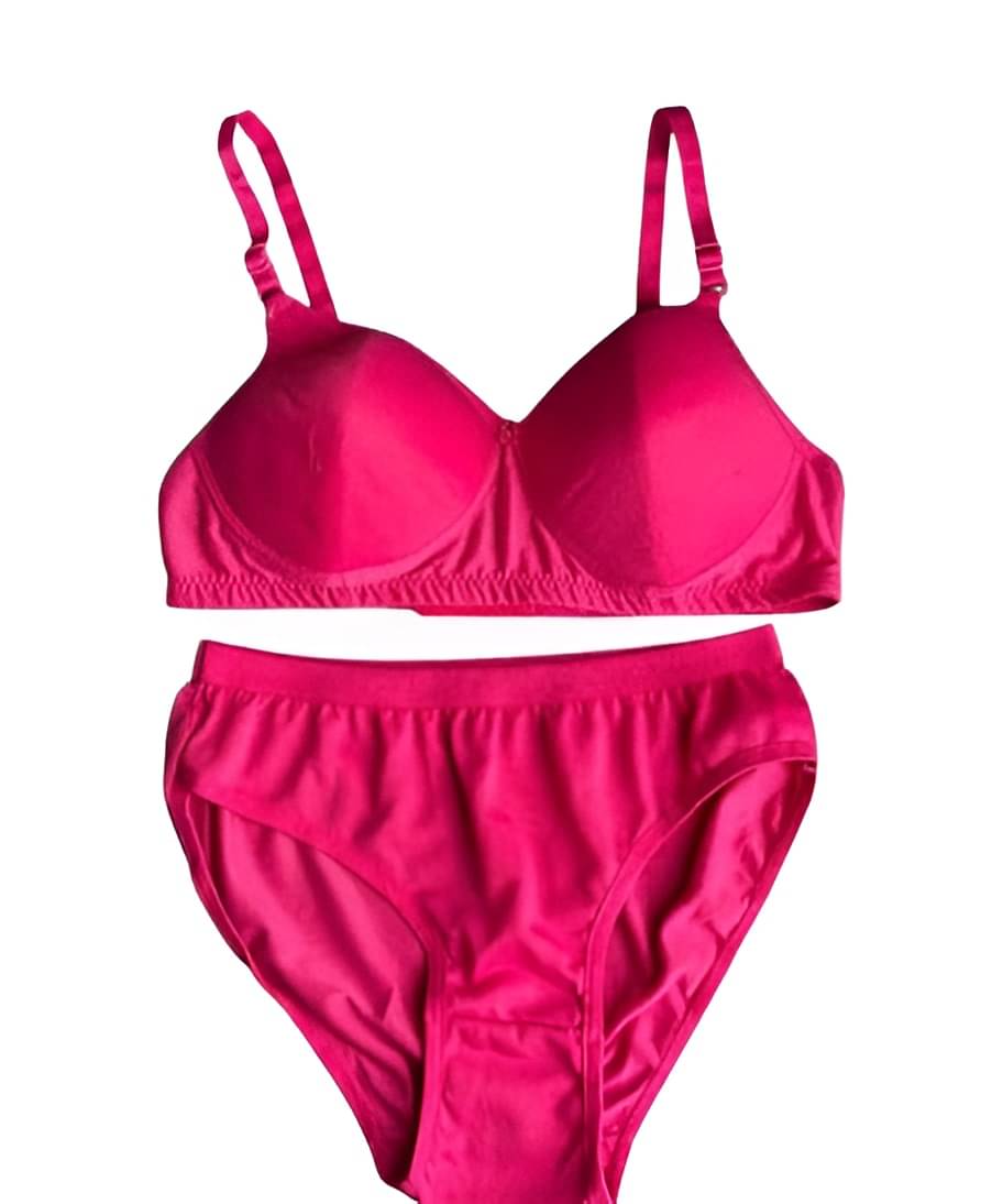 COURTIT'S Pack of 1 Cotton Bra & Panty Set For Women ( Pink ) COURTIT'S Pack of 1 Cotton Bra & Panty Set For Women ( Pink )
