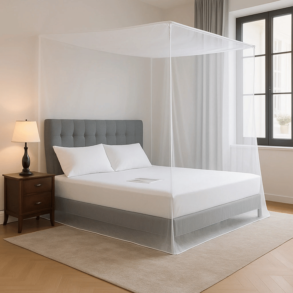Evafly - White Polycotton Foldable Mosquito Net ( Pack of 1 )