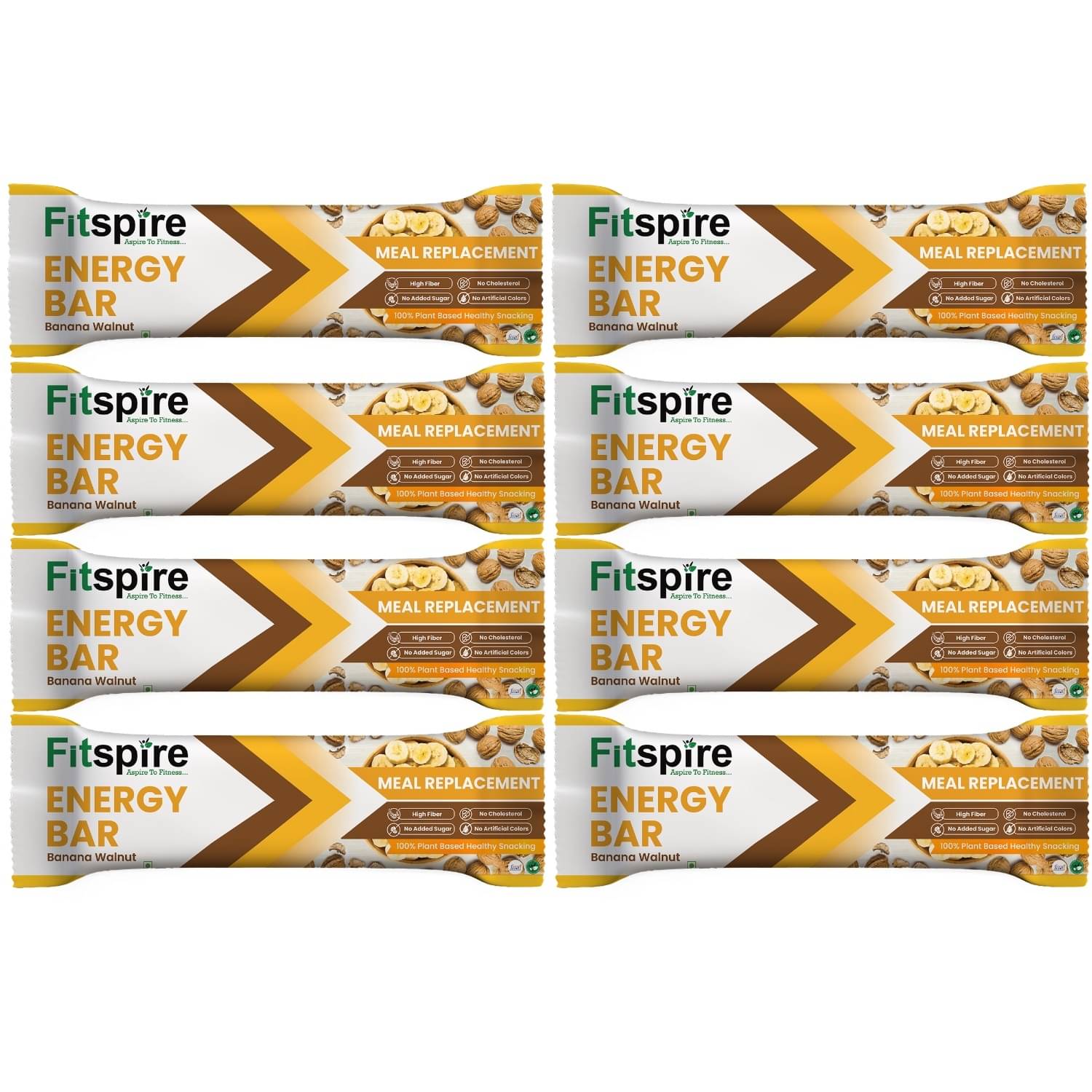 Fitspire Energy Bar Banana Walnut Pack Of 8 Each 35 gm Fitspire Energy Bar Banana Walnut Pack Of 8 Each 35 gm