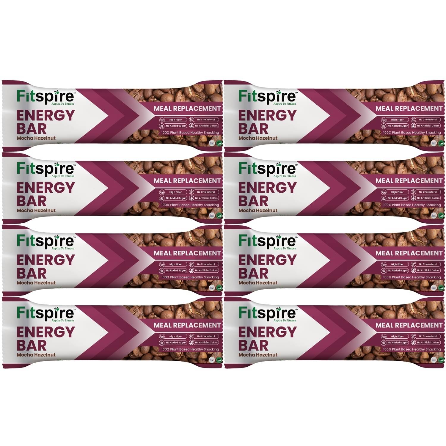 Fitspire Energy Bar Mocha Hazel Pack Of 8 Each 35 gm Fitspire Energy Bar Mocha Hazel Pack Of 8 Each 35 gm
