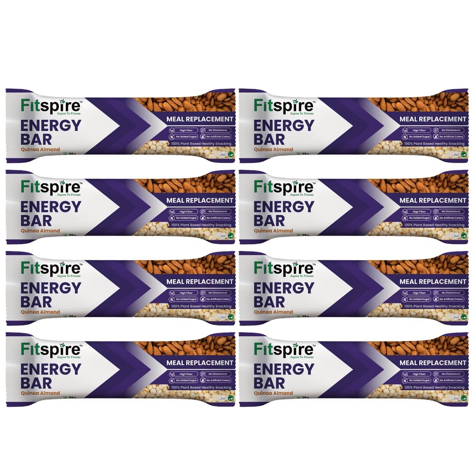     			Fitspire Energy Bar Quinoa Almond Pack Of 8 Each 35 gm