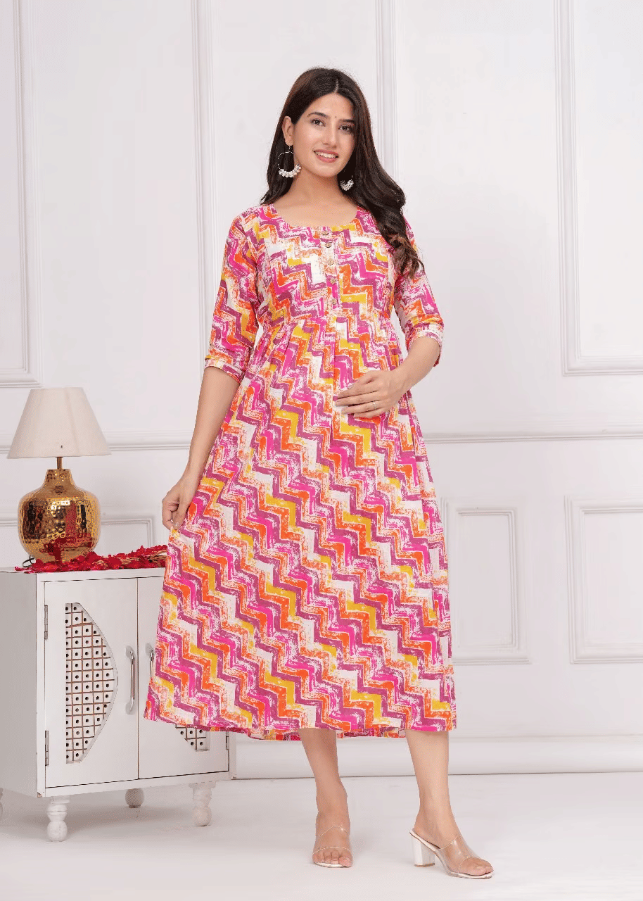 Indie fashion textile Women Cotton Blend Printed A-line Dress ( Multicolor 2 ) Indie fashion textile Women Cotton Blend Printed A-line Dress ( Multicolor 2 )