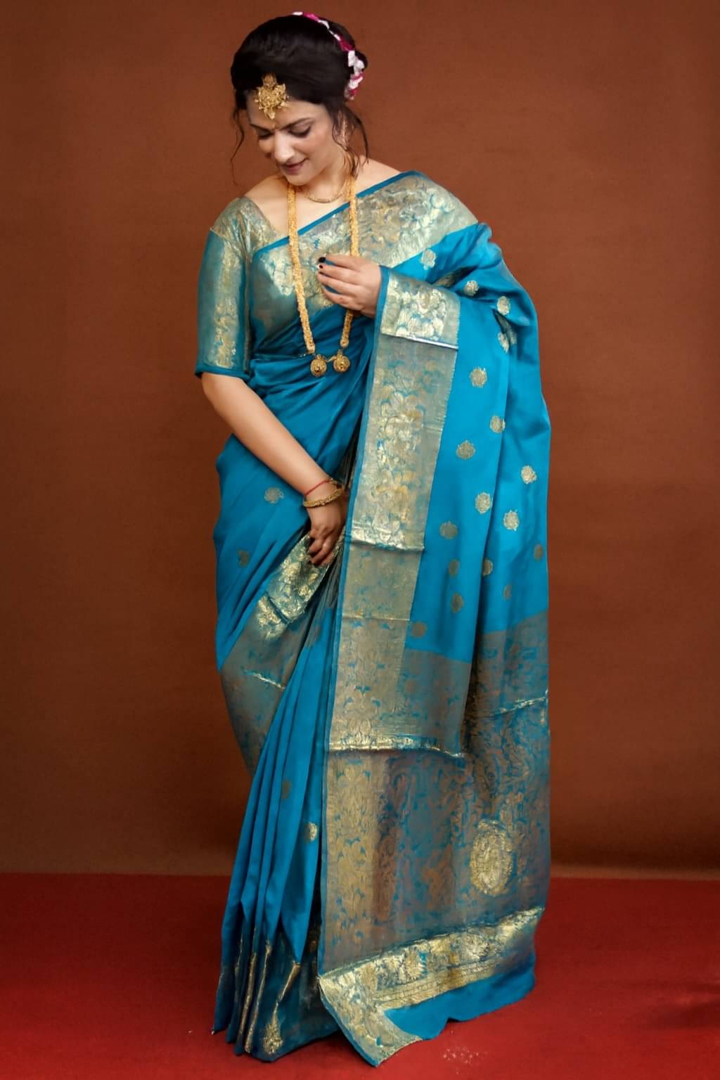 KH F Cotton Blend Woven Banarasi saree With Unstitched Blouse Piece ( Sea Green ) KH F Cotton Blend Woven Banarasi saree With Unstitched Blouse Piece ( Sea Green )