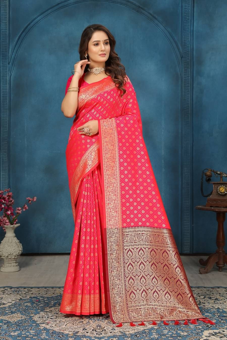 Kevami Fashion Art Silk Woven Kanjeevaram Sarees With Unstitched Blouse Piece ( Pink ) Kevami Fashion Art Silk Woven Kanjeevaram Sarees With Unstitched Blouse Piece ( Pink )