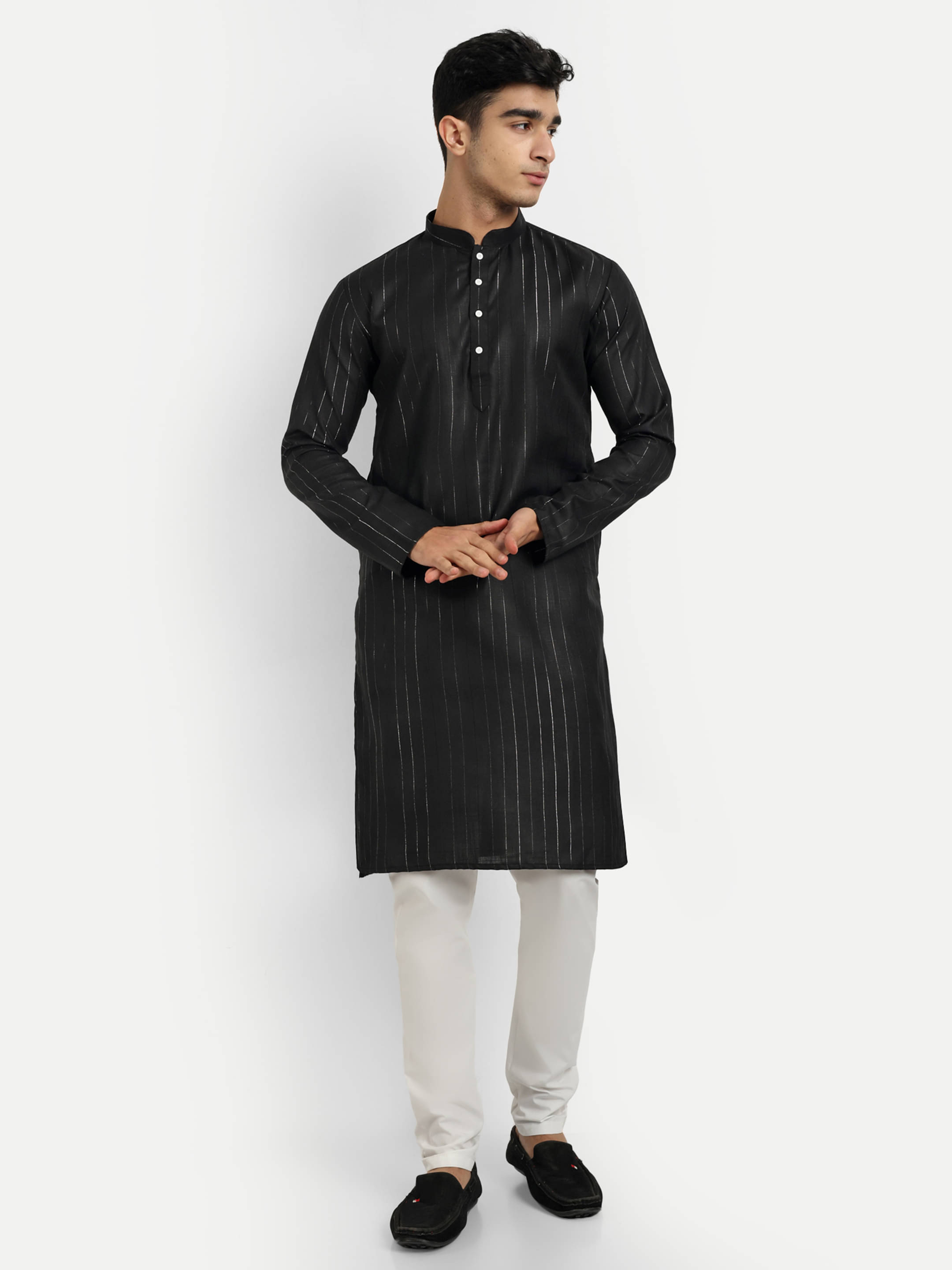 LEIPZIG FASHION Black Cotton Blend Men's Regular Kurta ( Pack of 1 ) LEIPZIG FASHION Black Cotton Blend Men's Regular Kurta ( Pack of 1 )