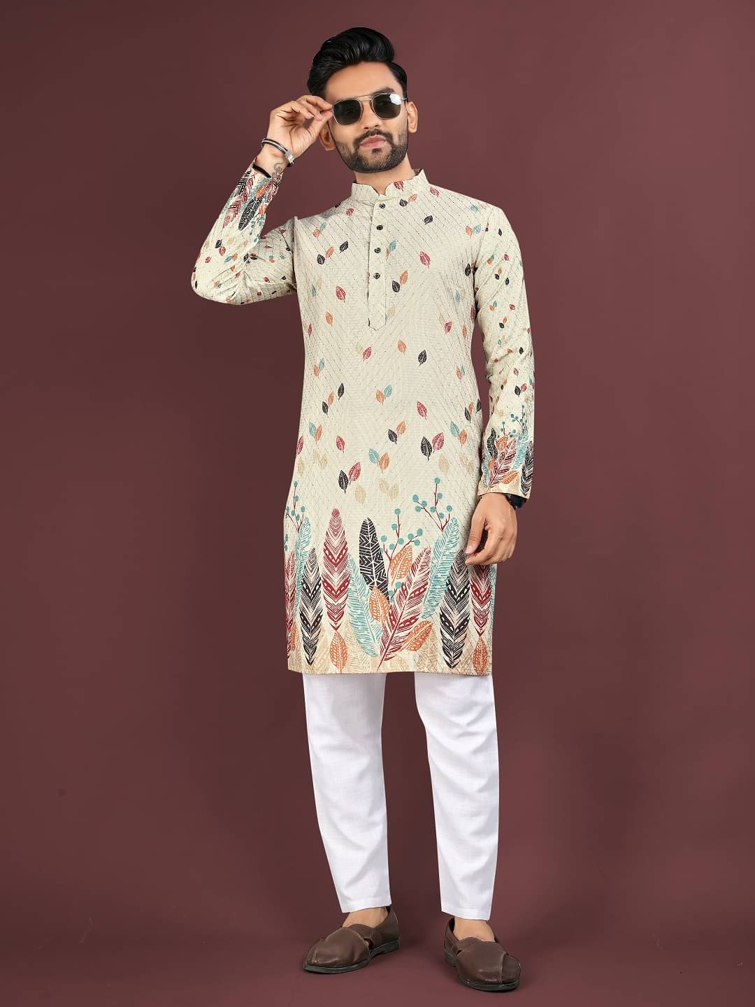 LEIPZIG FASHION Multicolor 6 Cotton Blend Men's Regular Kurta ( Pack of 1 ) LEIPZIG FASHION Multicolor 6 Cotton Blend Men's Regular Kurta ( Pack of 1 )