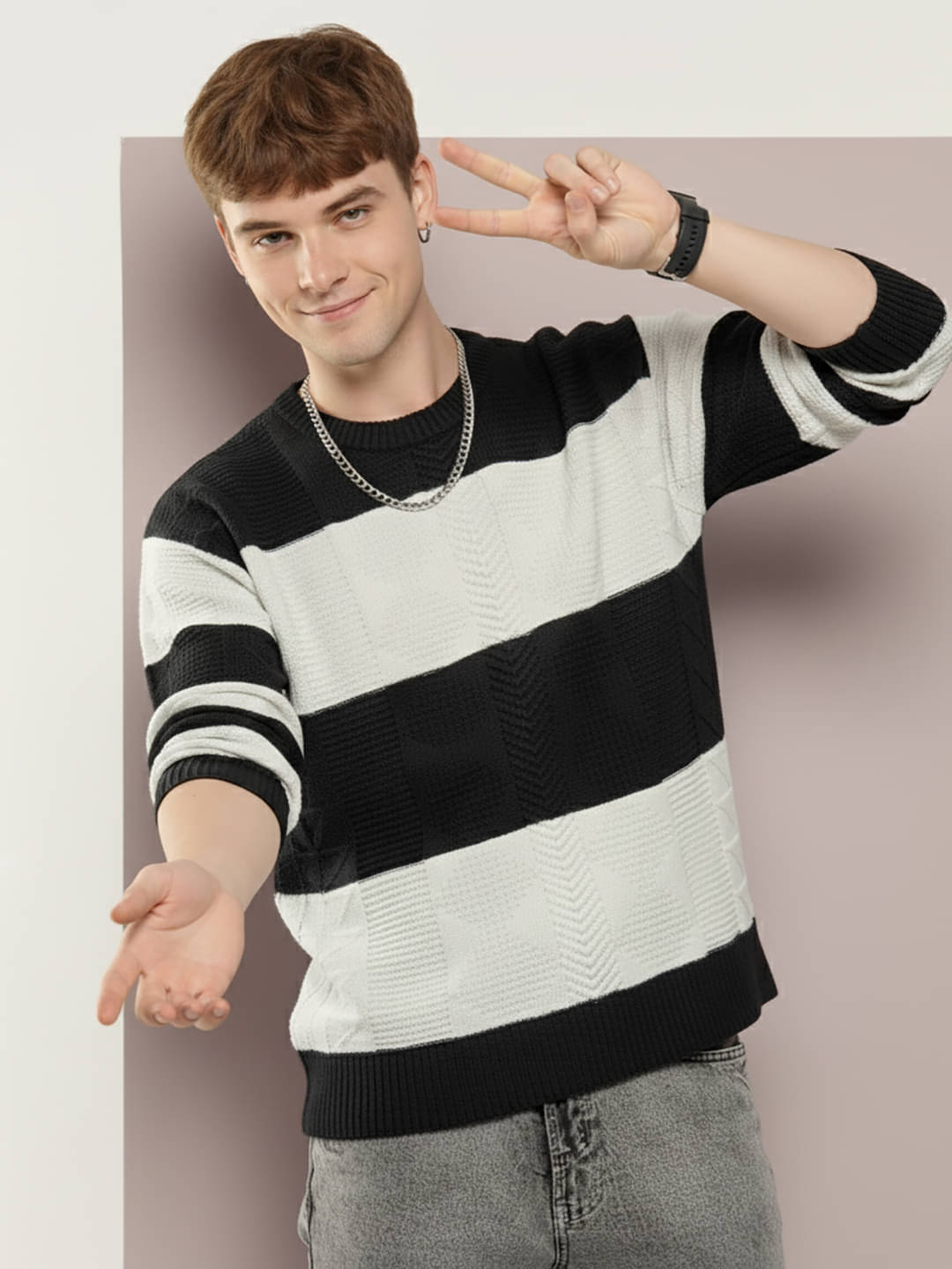 Merriment Acrylic Round Neck Men's Full Sleeves Pullover Sweater - Black ( Pack of 1 ) Merriment Acrylic Round Neck Men's Full Sleeves Pullover Sweater - Black ( Pack of 1 )