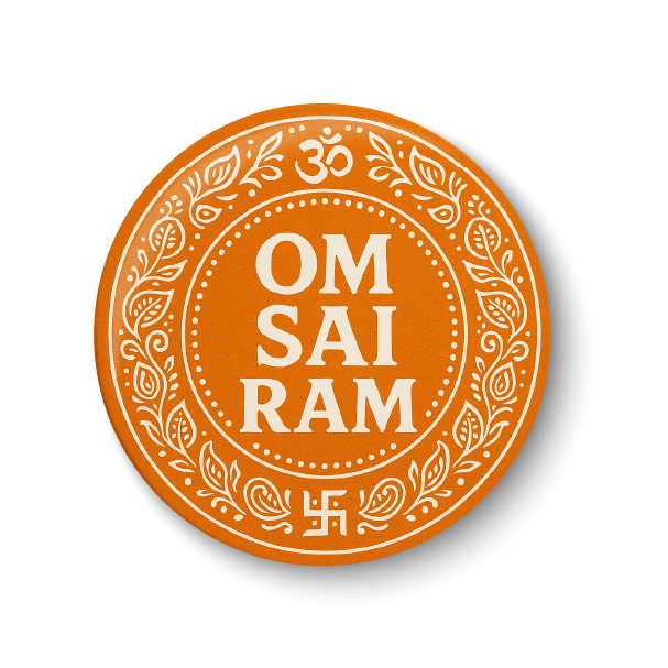 PEACOCKRIDE Ohm Sai Ram I Om Sai Ram I Sai Baba Plastic Round Fridge Magnets Fridge Magnet - Pack of 1 PEACOCKRIDE Ohm Sai Ram I Om Sai Ram I Sai Baba Plastic Round Fridge Magnets Fridge Magnet - Pack of 1