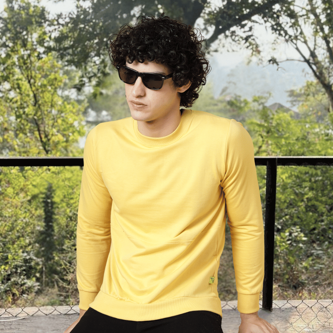     			Rigo Cotton Round Neck Men's Sweatshirt - Yellow ( Pack of 1 )