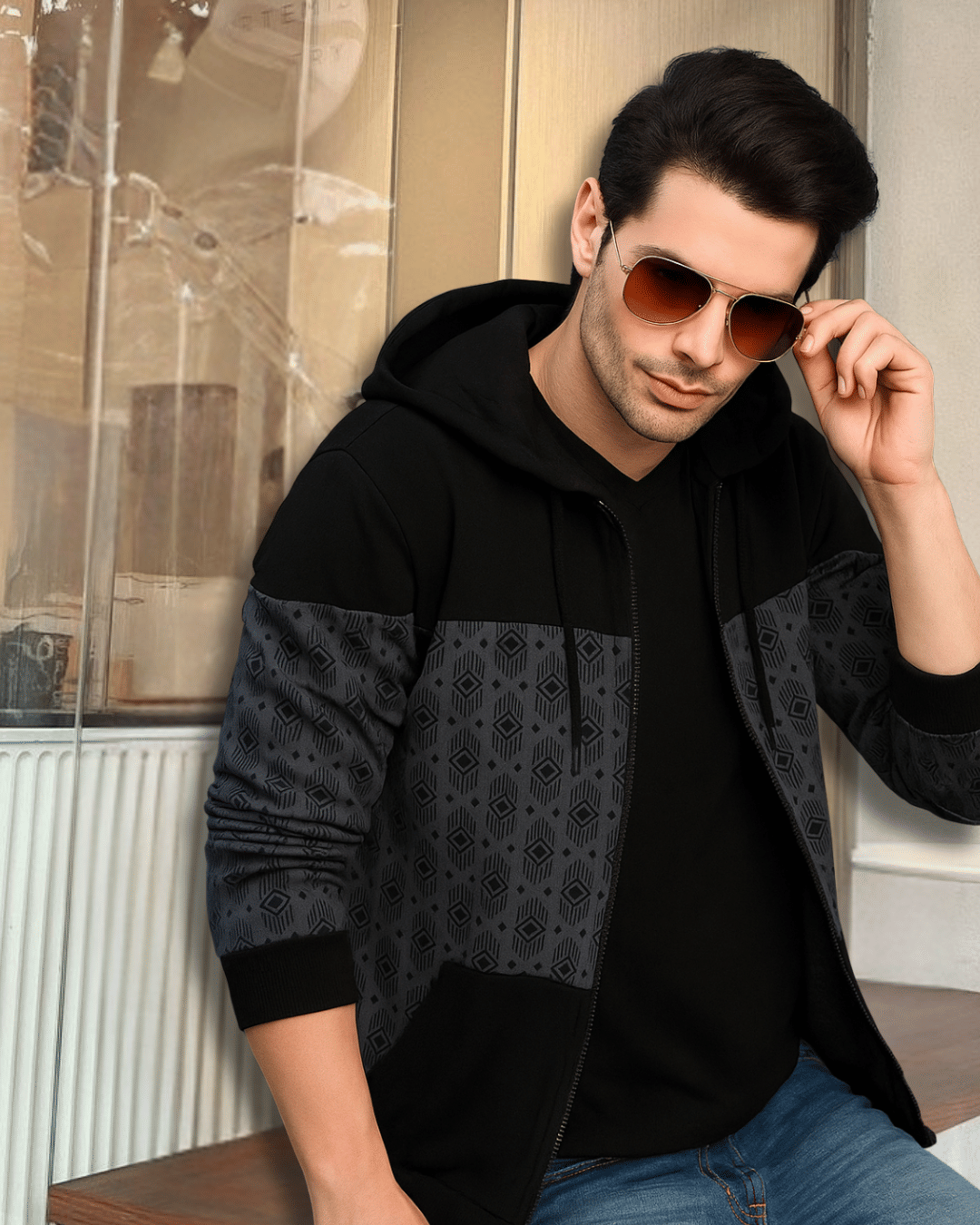 Rigo Fleece Hooded Men's Sweatshirt - Grey ( Pack of 1 )