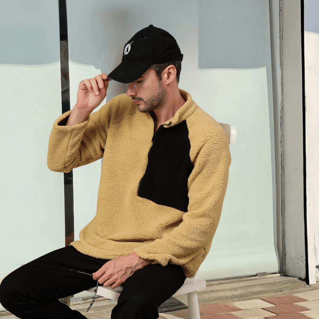 Rigo Polyester High Neck Men's Sweatshirt - Beige ( Pack of 1 ) Rigo Polyester High Neck Men's Sweatshirt - Beige ( Pack of 1 )