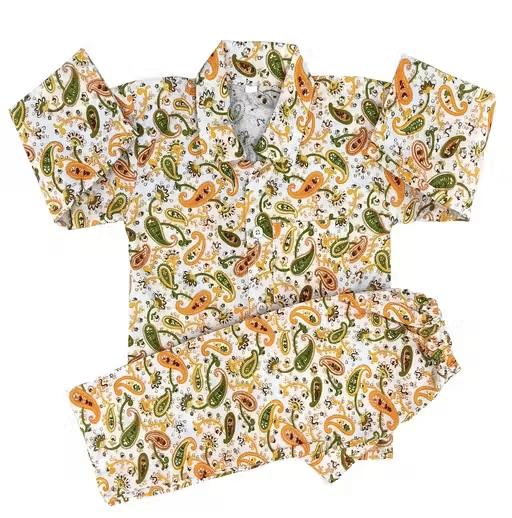     			Sahu trendz Pack of 1 Boys 100% Cotton Nightsuit Set ( Yellow )