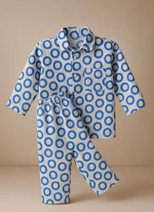     			Sahu trendz Pack of 1 Boys 100% Cotton Nightsuit Set ( Blue )