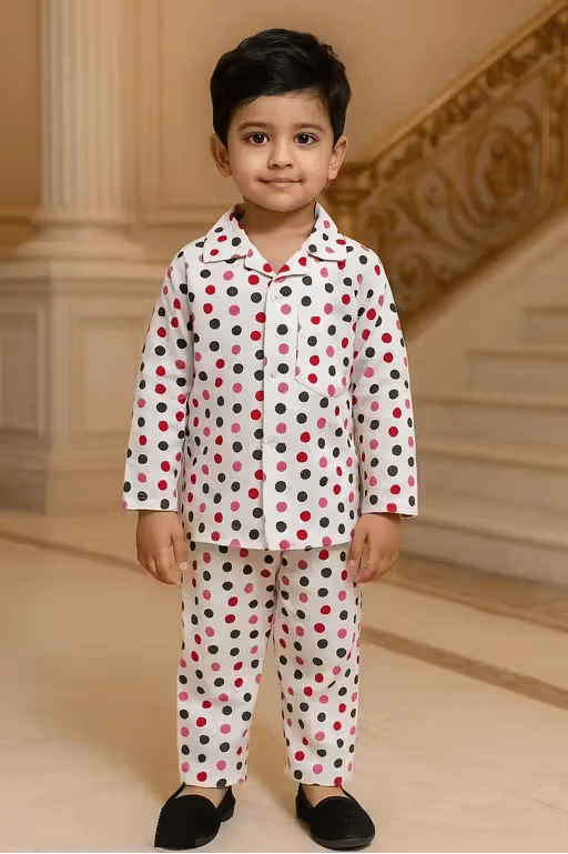     			Sahu trendz Pack of 1 Boys 100% Cotton Nightsuit Set ( Red )