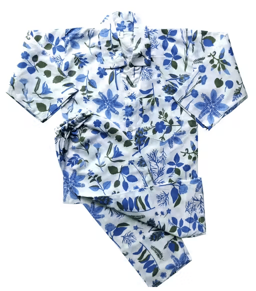     			Sahu trendz Pack of 1 Boys 100% Cotton Nightsuit Set ( Blue )