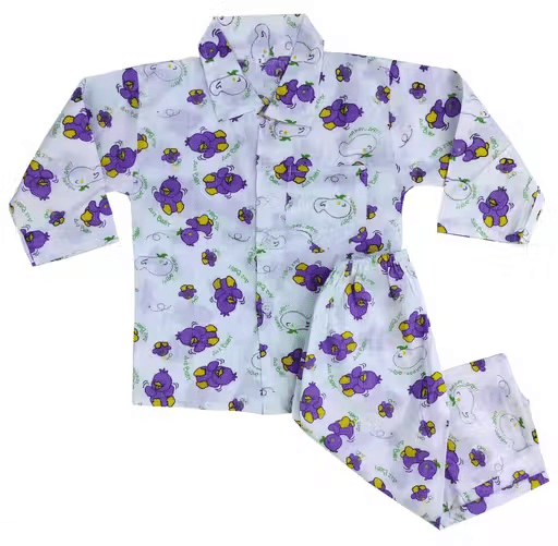     			Sahu trendz Pack of 1 Boys 100% Cotton Nightsuit Set ( Purple )
