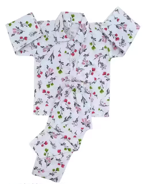     			Sahu trendz Pack of 1 Boys 100% Cotton Nightsuit Set ( Pink )