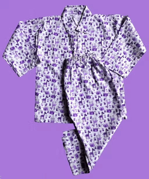    			Sahu trendz Pack of 1 Boys 100% Cotton Nightsuit Set ( Purple )