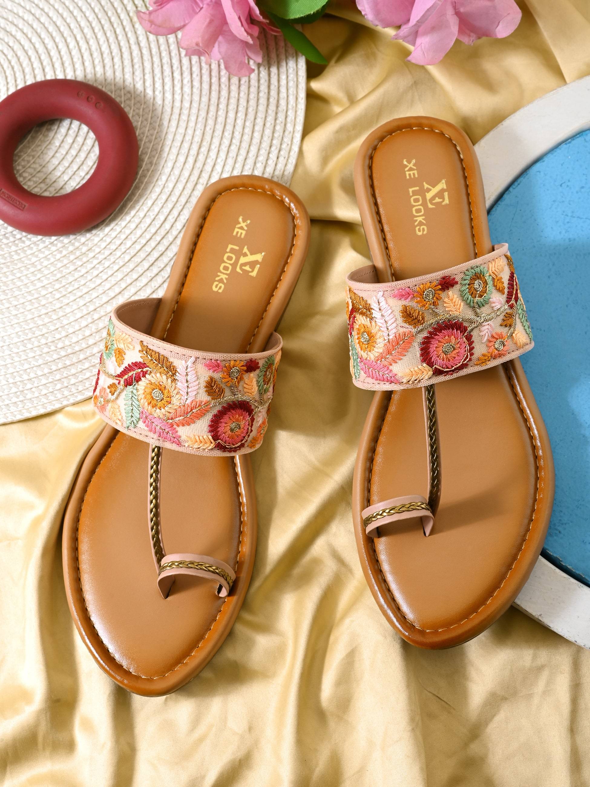 XE Looks Peach Women's One Toe Flats XE Looks Peach Women's One Toe Flats