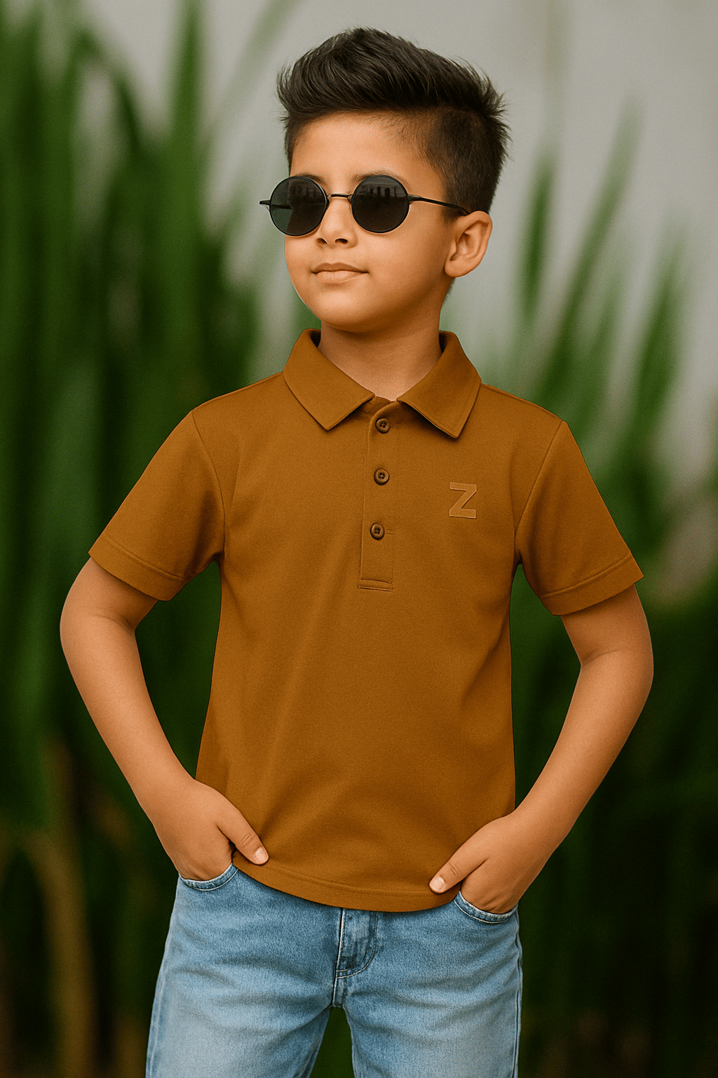     			ZAKAR STYLE Pack of 1 Boys Cotton Blend Polo T-Shirt ( Yellow )