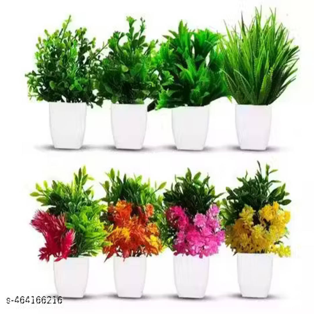     			8 artificial flowers home decoration greenmix small