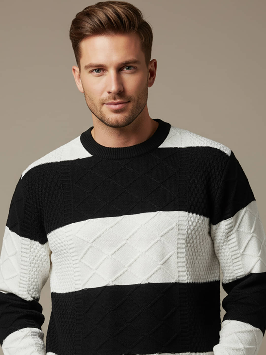     			AIN6 Acrylic Round Neck Men's Full Sleeves Pullover Sweater - Black ( Pack of 1 )