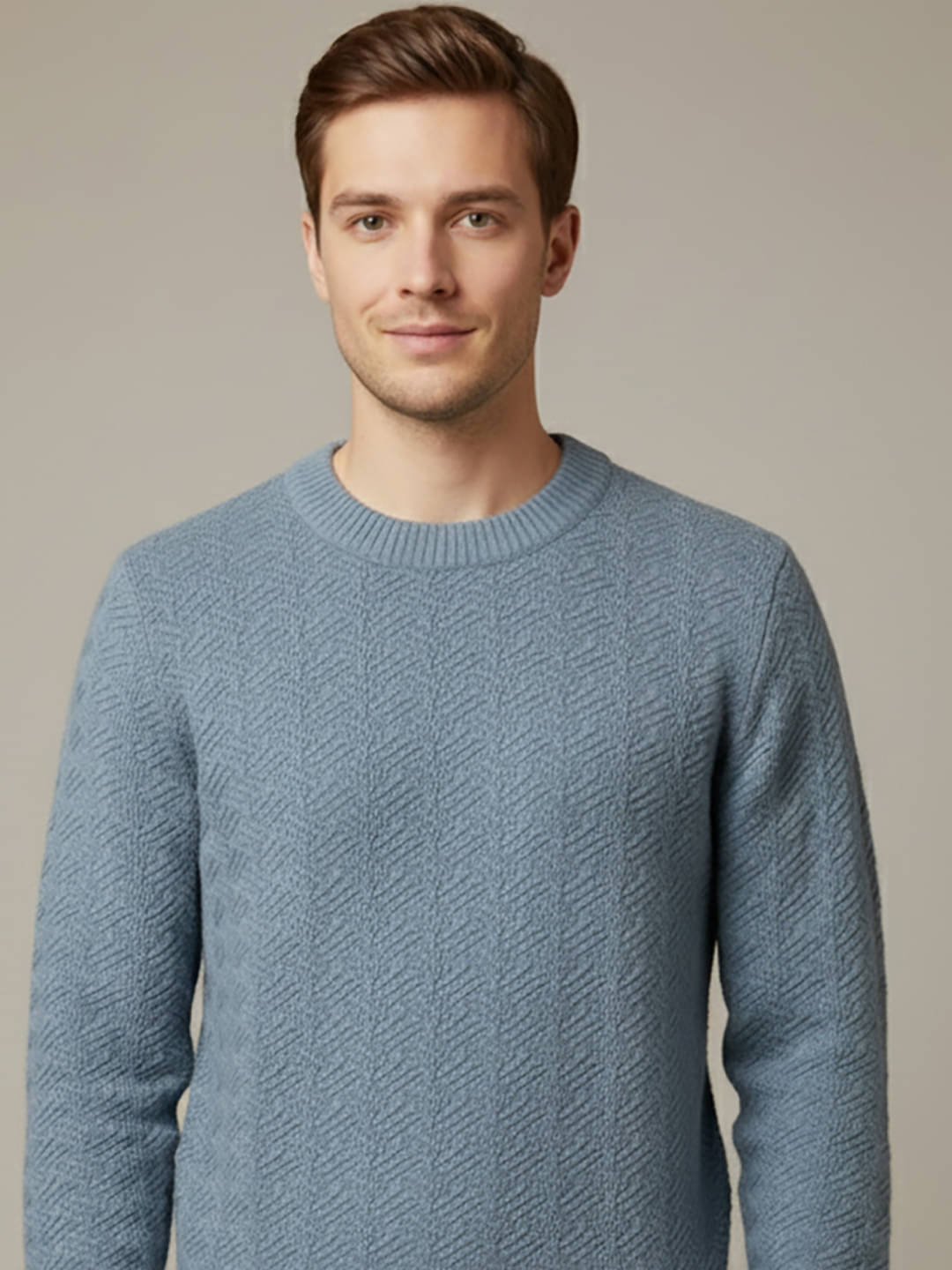     			AIN6 Acrylic Round Neck Men's Full Sleeves Pullover Sweater - Blue ( Pack of 1 )