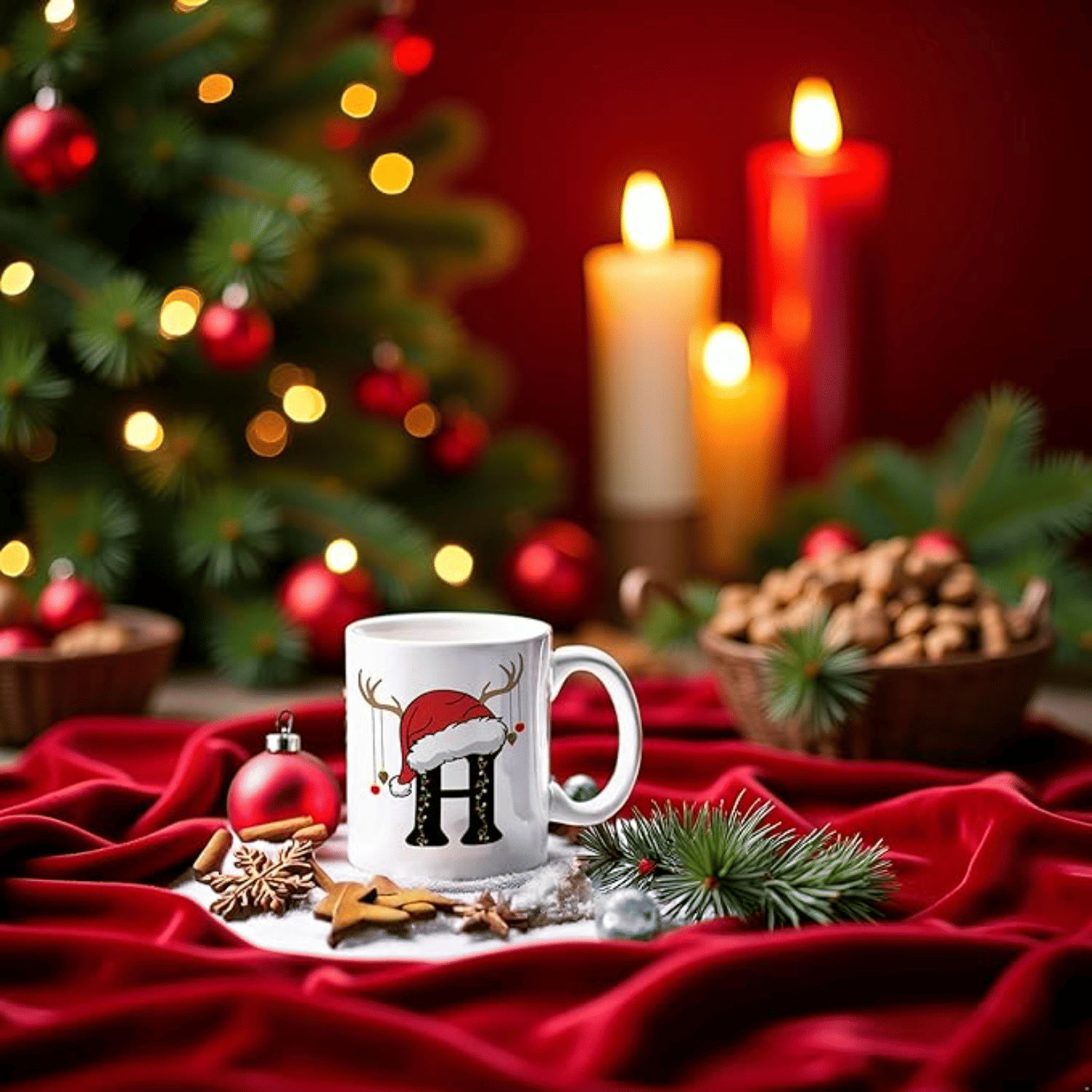     			BIG FEATHER COUTERS DAYS  Christmas Ceramic Coffee Mug 350 mL ( Pack of 1 )