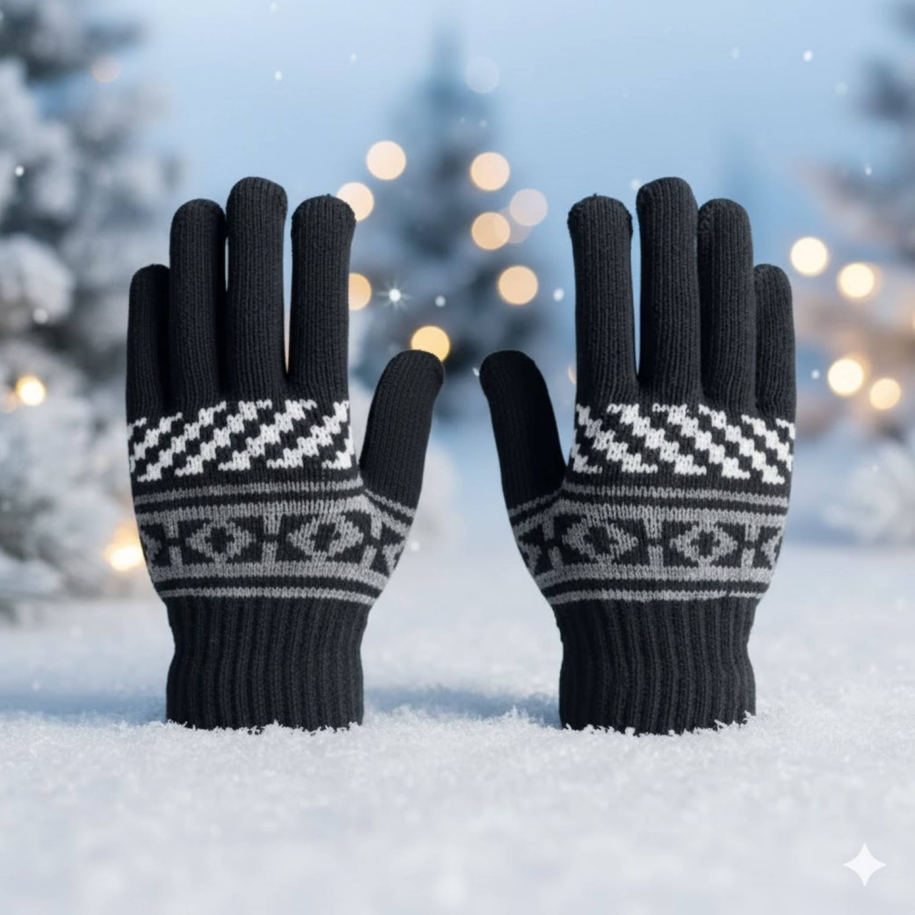 Infispace Black Woollen Men's Woollen Gloves ( Pack of 1 ) - Jewellery Sets | Buy online on ZillyBuy