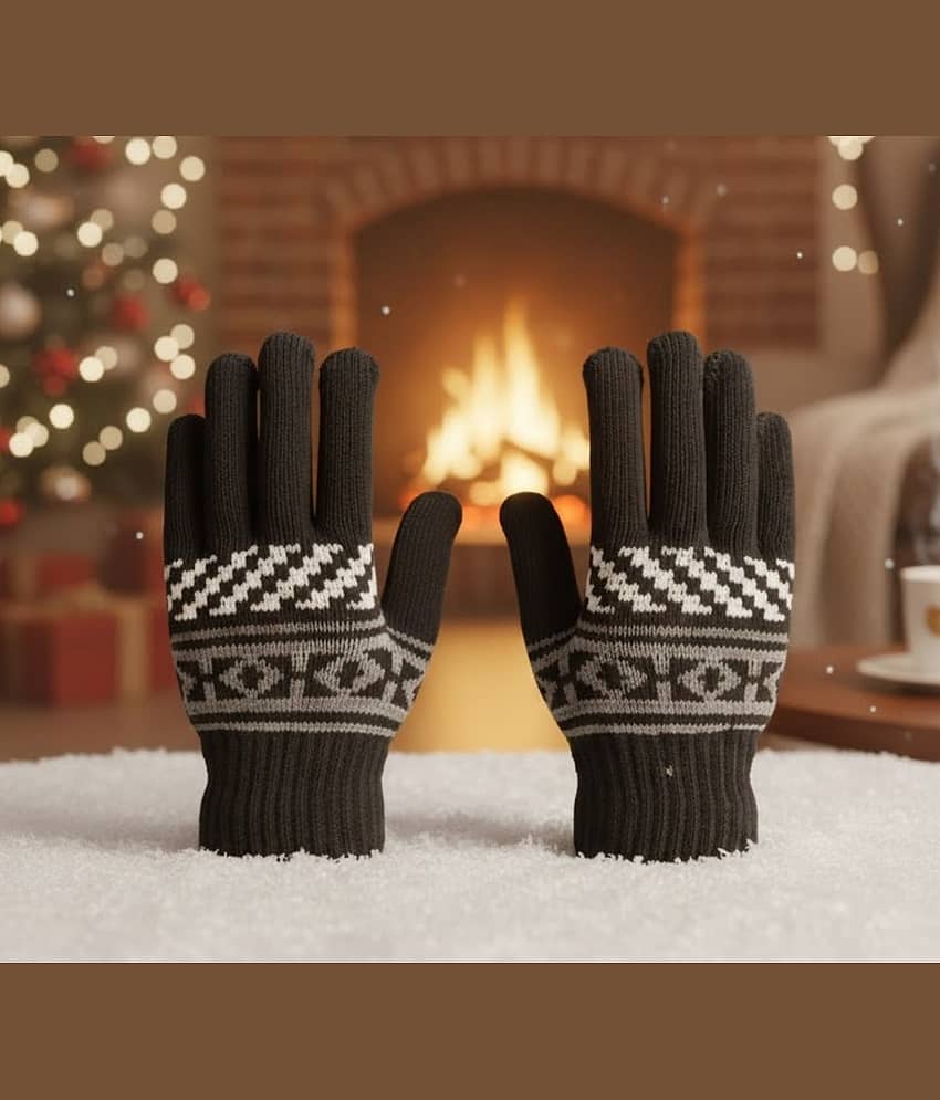 Infispace Black Woollen Men's Woollen Gloves ( Pack of 1 ) - Jewellery Sets | Buy online on ZillyBuy