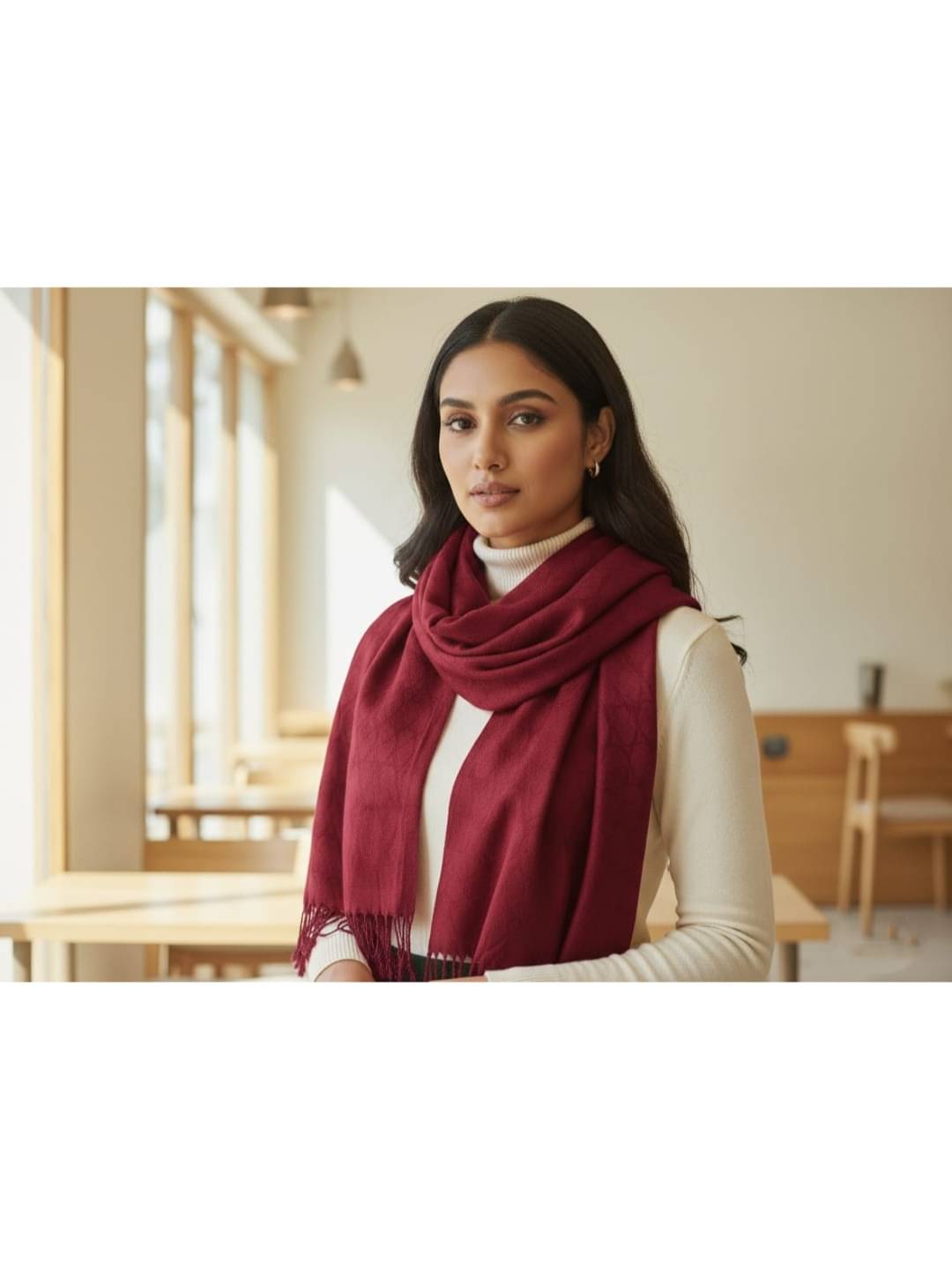     			Kalaste Maroon Self Design Shawl - ( Pack of 1 )