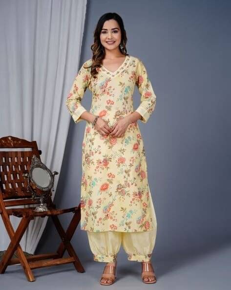 KumKum Creation Women Cotton Printed Straight Kurti With Pants ( Yellow ) KumKum Creation Women Cotton Printed Straight Kurti With Pants ( Yellow )