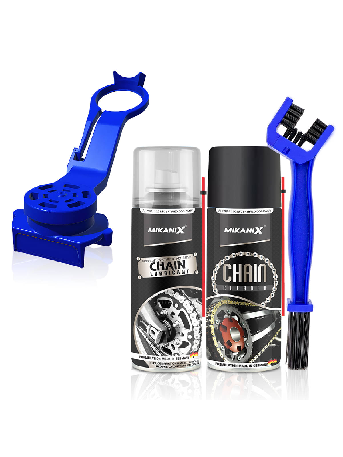     			MIKANIX Combo Of Bike Chain Lubricant and Chain Cleaner Spray With Cleaning Brush | Chain Oiler Nozzle Dispenser | Clean | Shine Motorcycle and Bicycle Chain (Pack Of 4) (150 ML)