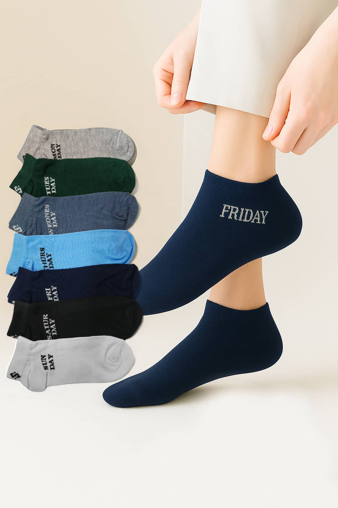 Septem Pack of 7 Women's Cotton Ankle Length Socks ( Multicolor ) - Socks | Buy online on ZillyBuy