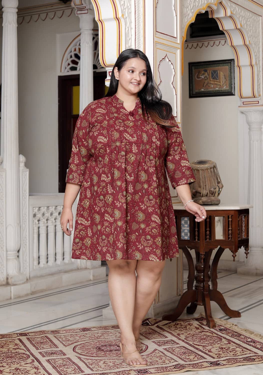 Swasti Women's Cotton Tunic ( Maroon )