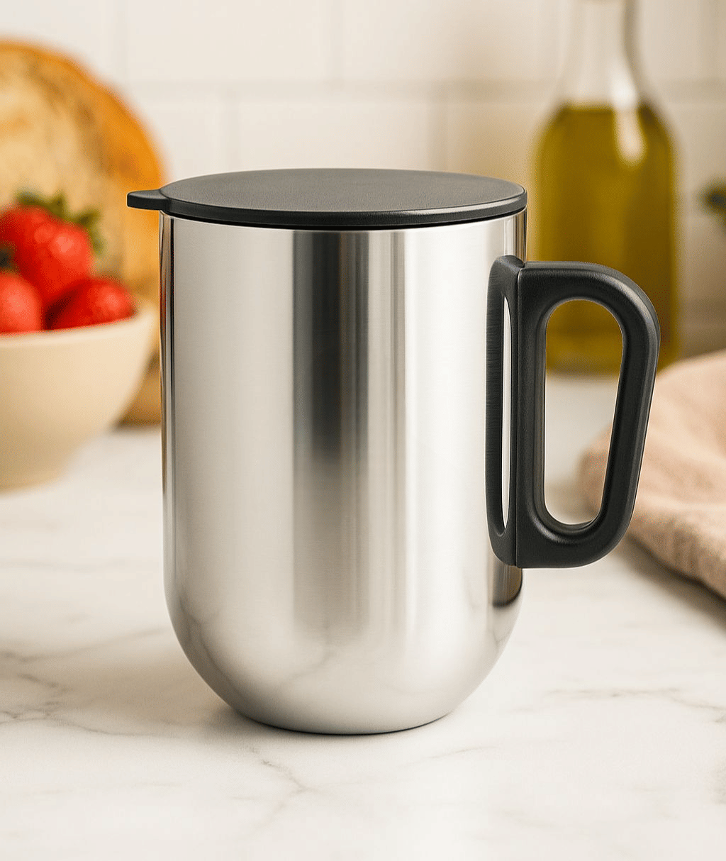 Visaxmi Vaccum Solid Steel Coffee Mug 400 mL ( Pack of 1 )