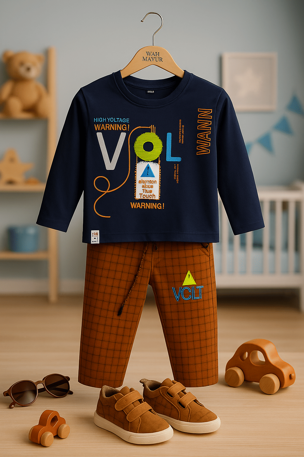 Wah Mayur Pack of 1 Baby Boys Cotton Blend T-Shirt & Jeans Set ( Navy Blue ) Wah Mayur Pack of 1 Baby Boys Cotton Blend T-Shirt & Jeans Set ( Navy Blue )