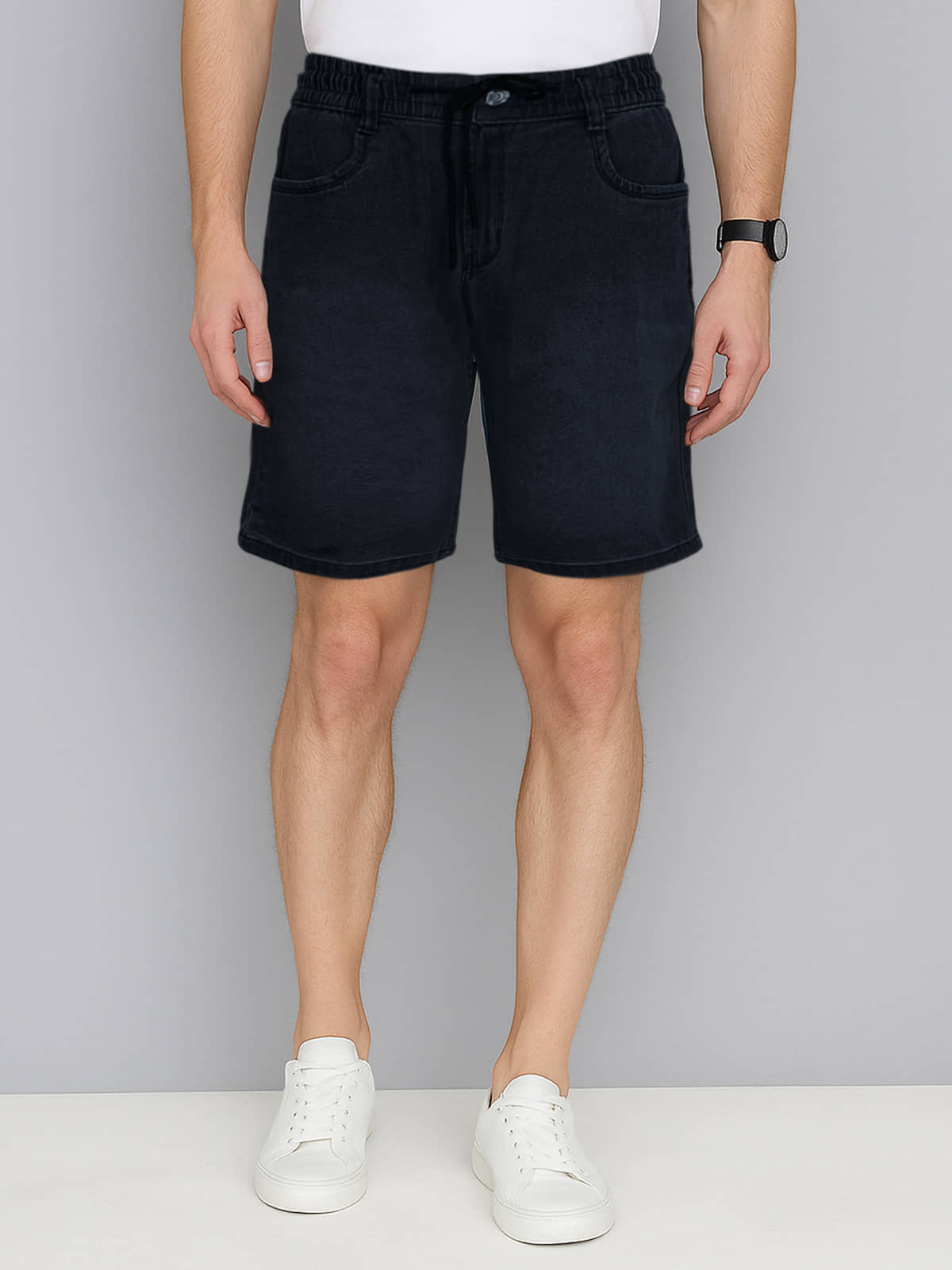 plounge Dark Blue Denim Men's Denim Shorts ( Pack of 1 ) - Shorts | Buy online on ZillyBuy