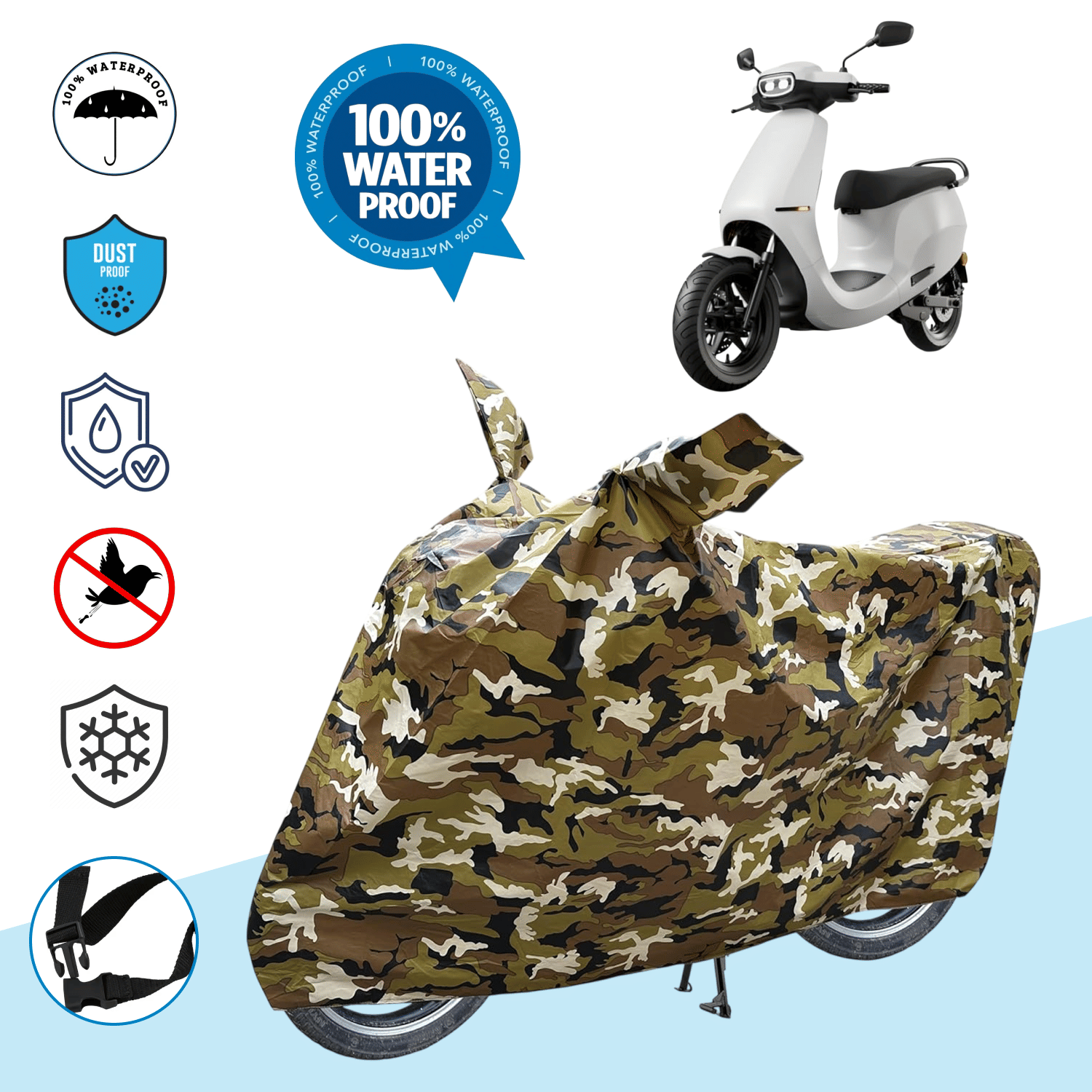 AKSMIT Bike Body Cover for Ola OLA S1 Pro ( Pack of 1 ) , Jungle AKSMIT Bike Body Cover for Ola OLA S1 Pro ( Pack of 1 ) , Jungle