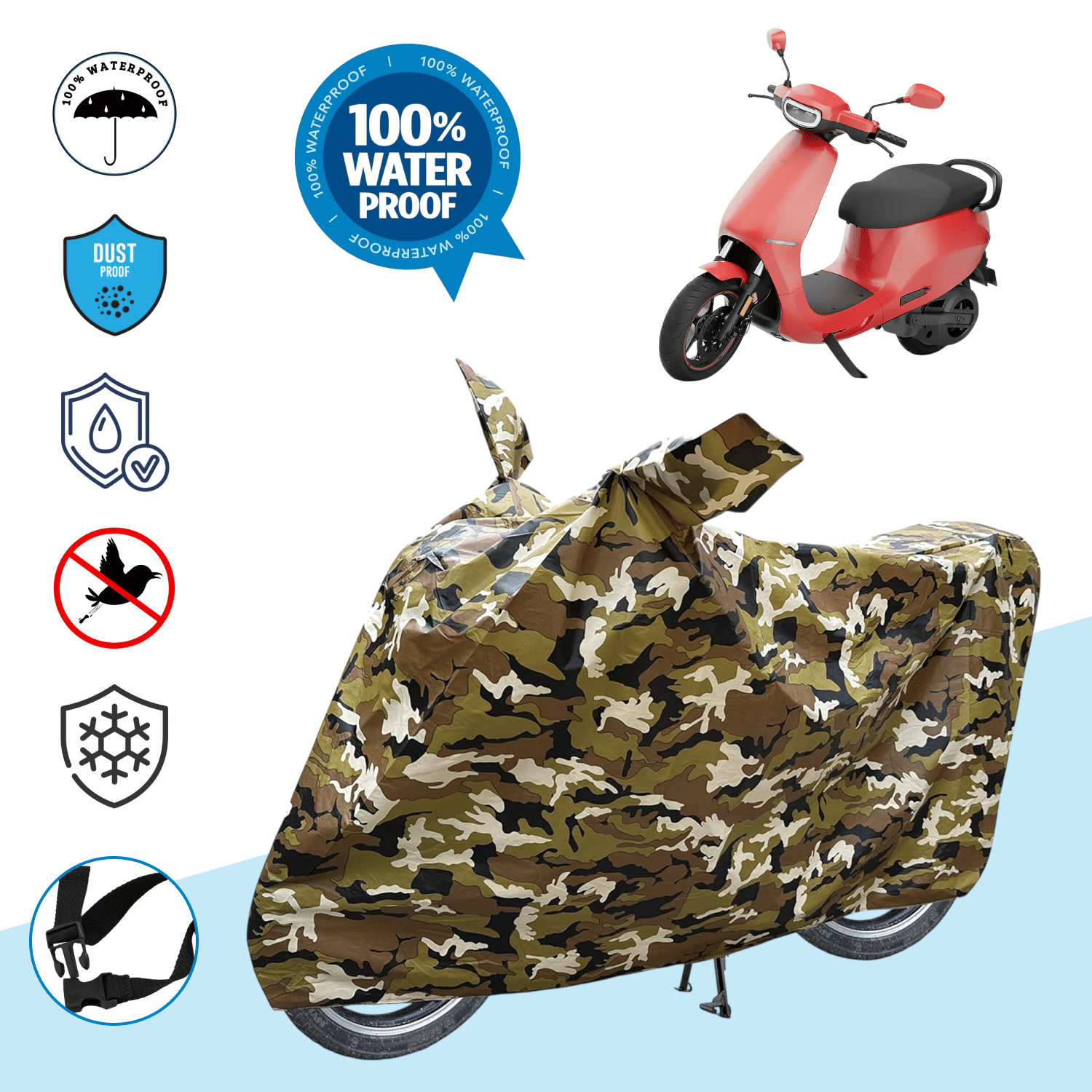 AKSMIT Bike Body Cover for Ola OLA S1 Pro ( Pack of 1 ) , Jungle AKSMIT Bike Body Cover for Ola OLA S1 Pro ( Pack of 1 ) , Jungle