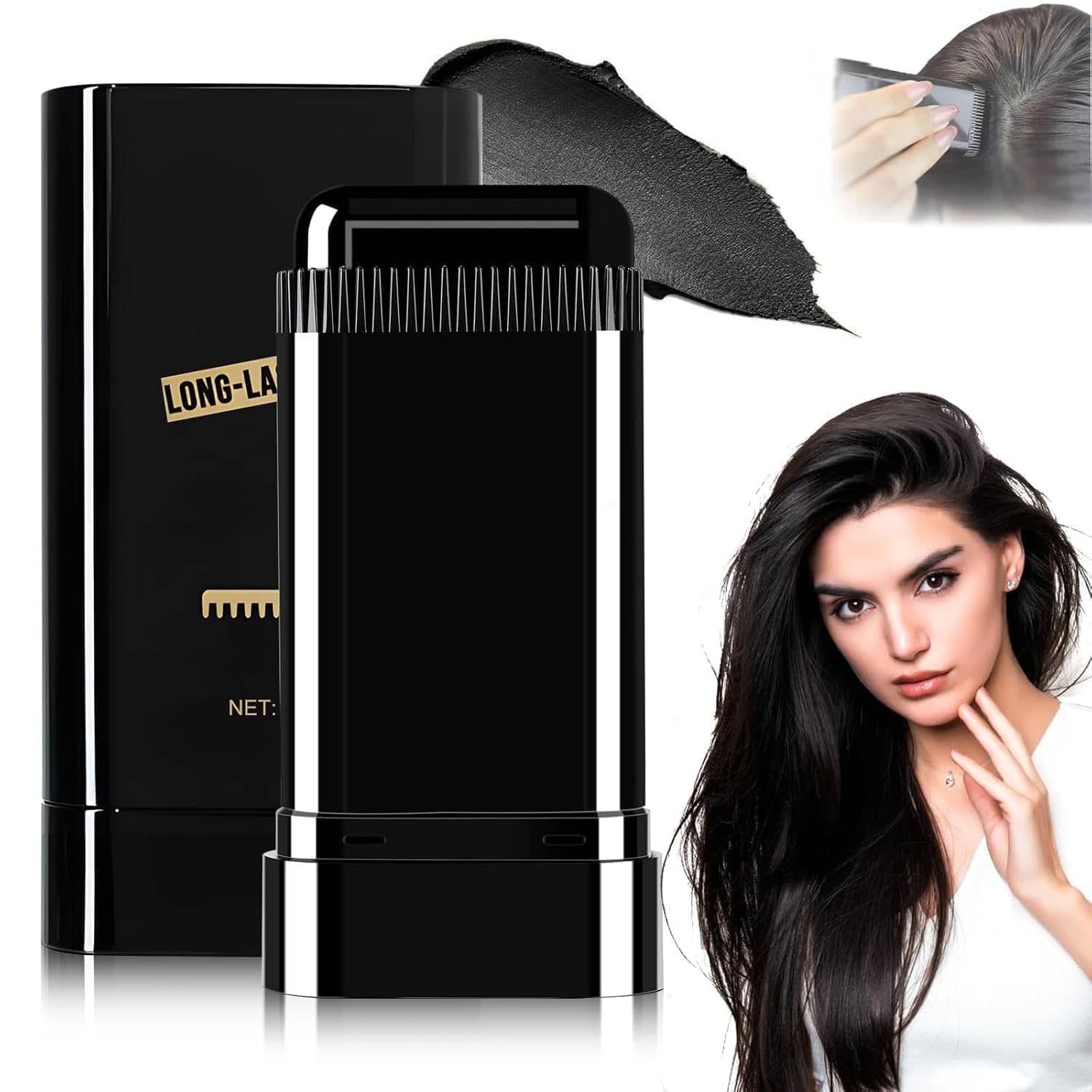Adbeni Hair Comb Stick Natural Temporary Hair Color 20 g Black