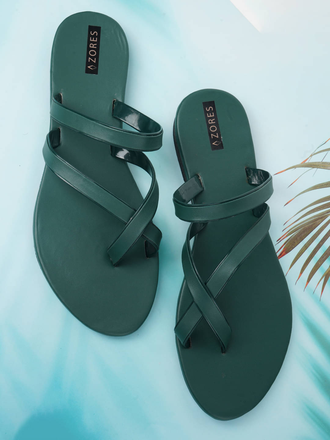     			Azores Green Women's Open Toe Flats