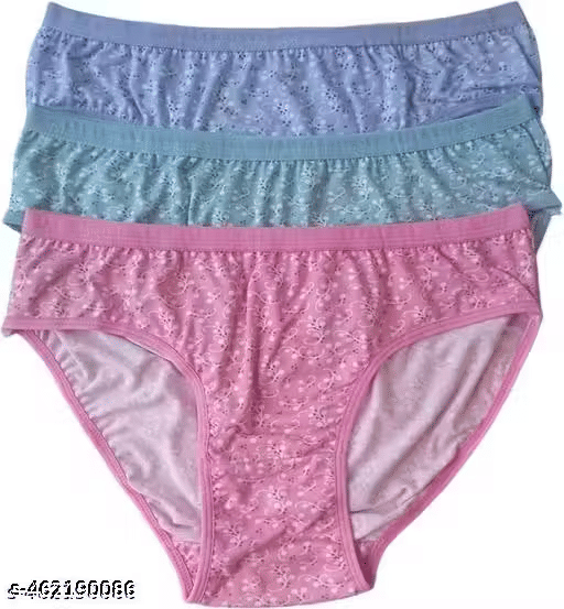 REONY Pack of 3 Cotton Blend Hipster For Women ( Multi Color )