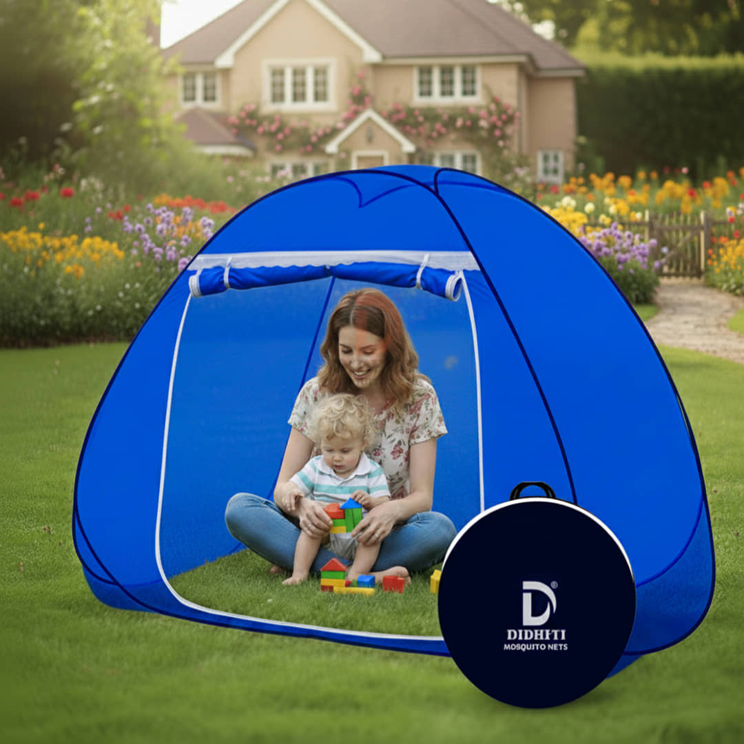 didhiti - Dark Blue Polycotton Foldable Mosquito Net ( Pack of 1 )