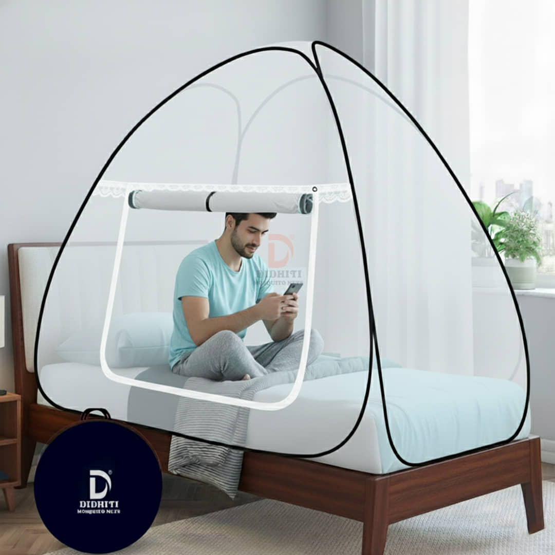 didhiti - White Polycotton Foldable Mosquito Net ( Pack of 1 )